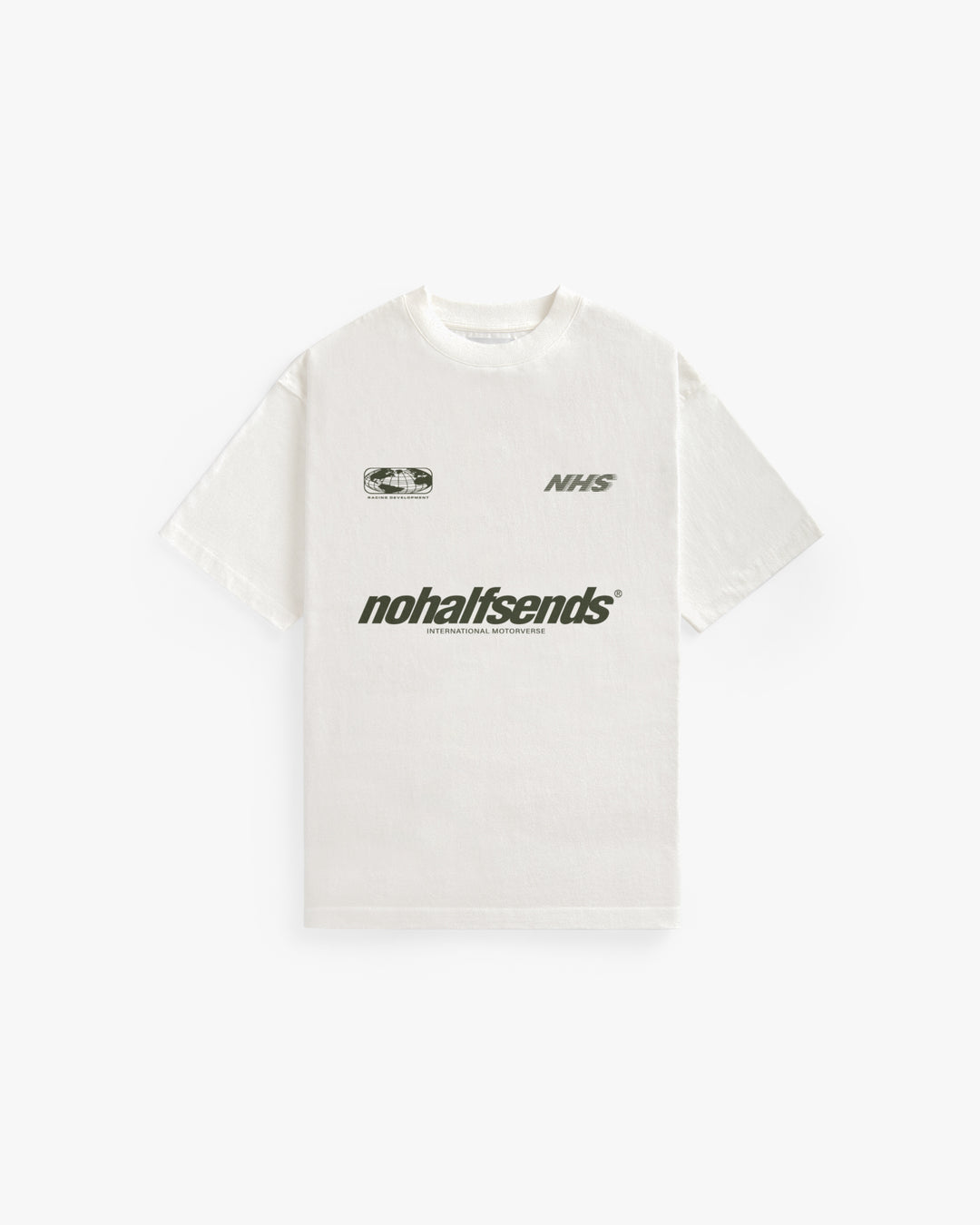 NHS GLOBE ECRU CROPPED TEE