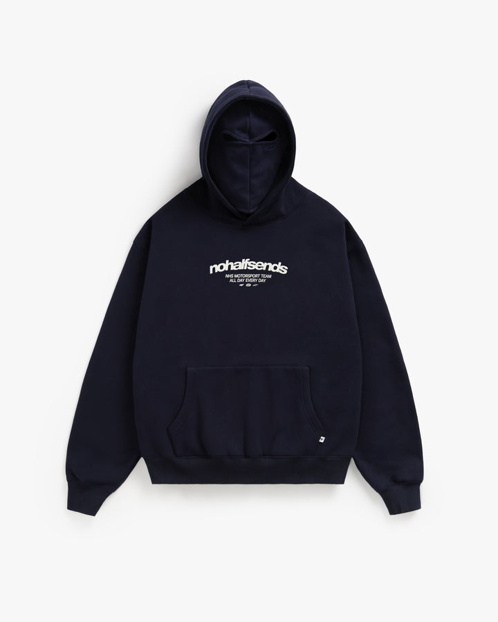 NHS MARINEBLAUW GEMASKERDE HOODIE