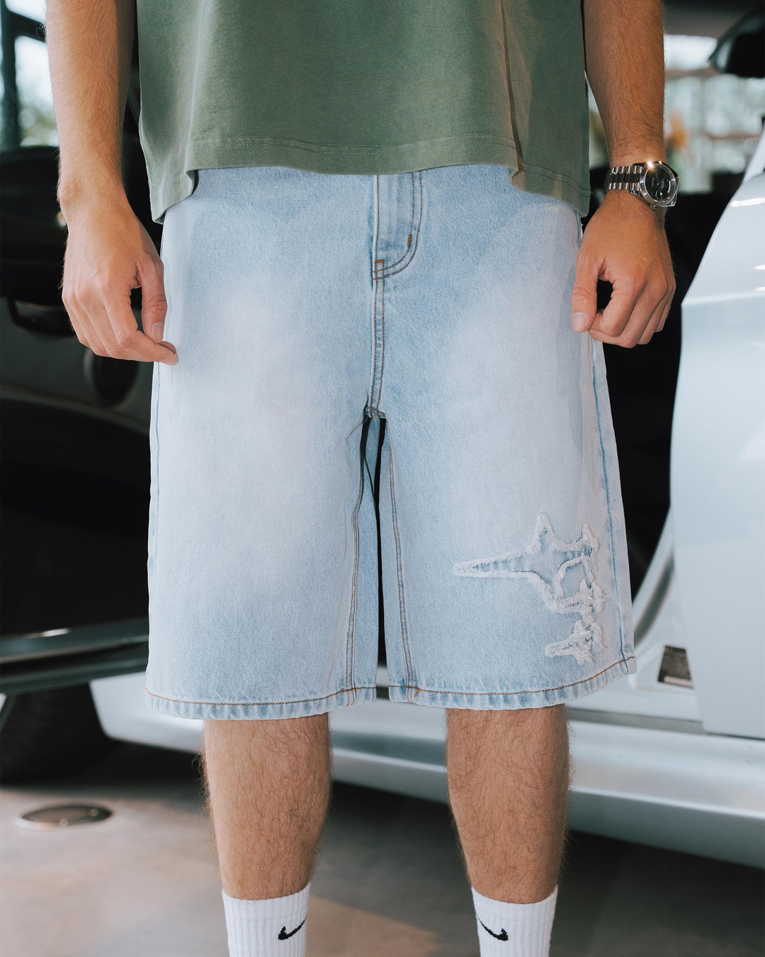 NHS STAR DENIM SHORTS