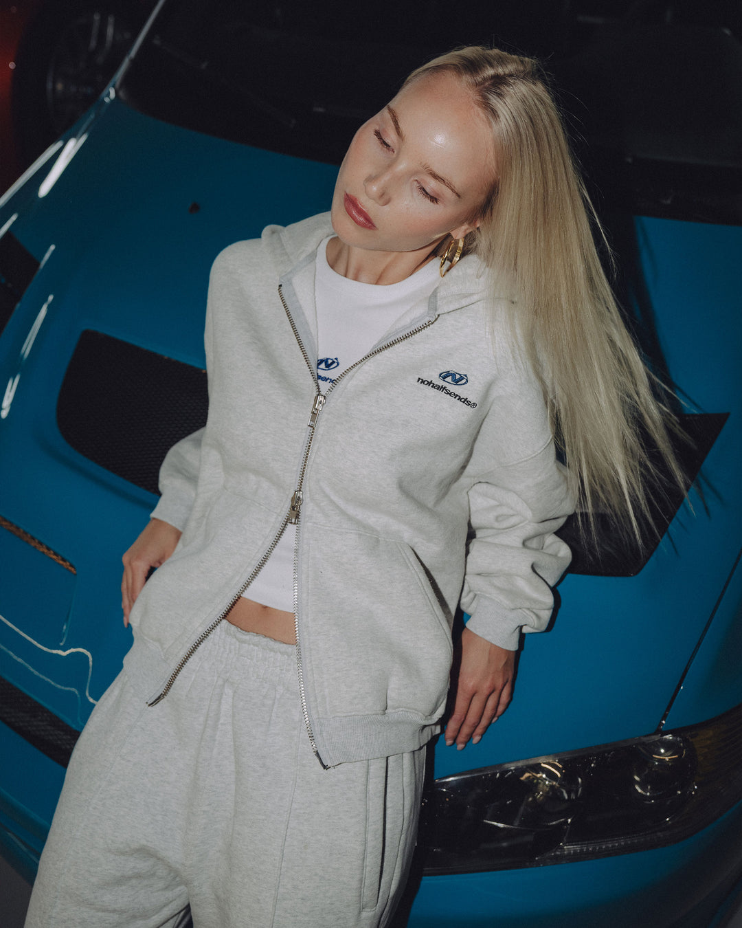 NHS GRIJS GEMENGDE RITS HOODIE