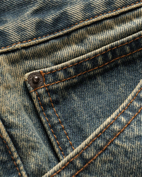 NHS STARS DENIM SHORTS WASHED GREEN